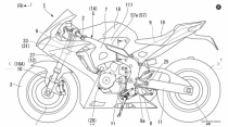 Honda đã nộp bằng sáng chế cho phát minh gối đỡ đầu gối có thể thay đổi trên bình xăng