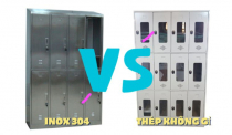 Sự khác nhau giữu Tủ Locker inox 304 và Tủ Locker thép không gỉ sơn tĩnh điện.