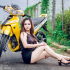 Yamaha 125ZR tông vàng nổi bật đọ dáng cùng Hot Girl xinh đẹp tại Trà Vinh